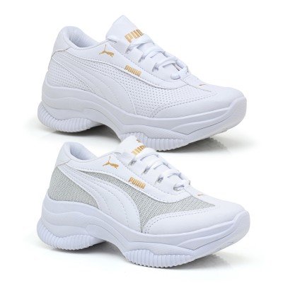 Kit 2 Tênis Puma Feminino Plataforma Branco Gliter e Branco